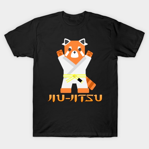 Jiu Jitsu Panda -Yellow White Belt- T-Shirt by TheConcernedPanda